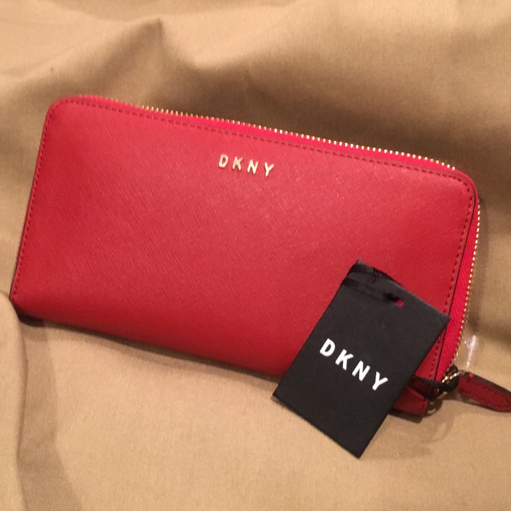 IN now, but always in vogue, deep red DKNY wallet